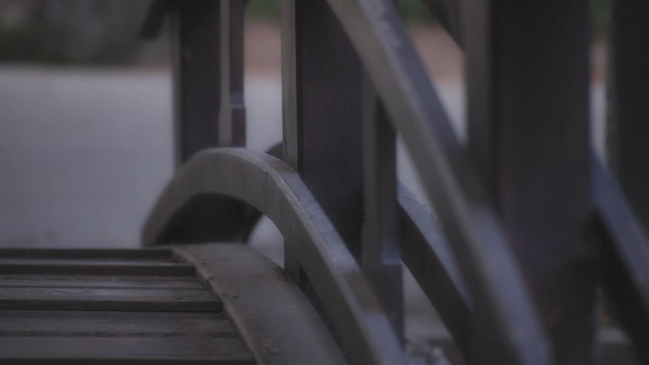 Wooden fence of the garden bridge