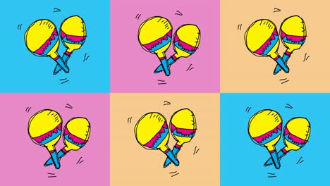 niños dibujando arte pop fondo sin costuras con tema de sacudida de percusión