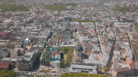 lviv 도시 풍경 의 공중 사진