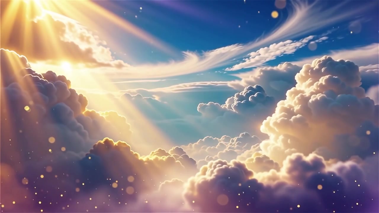 Fondo Cristiano de Adoración con Luz Celestial