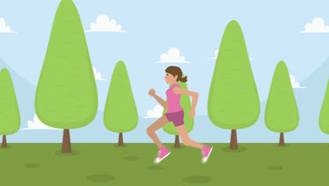 mujer corriendo en el parque