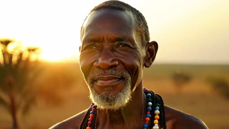 portrait of a smiling elderly african man