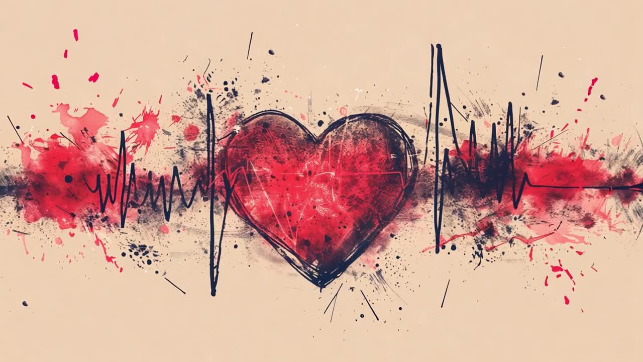 Heartbeat Abstract Art