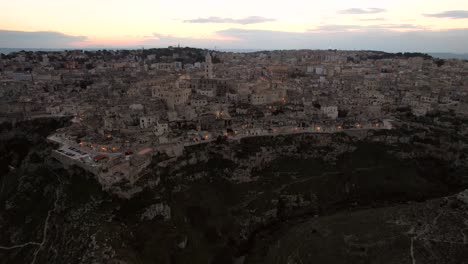 Aerial-video-of-the-city-of-Matera-in-Basilicata,-southern-Italy