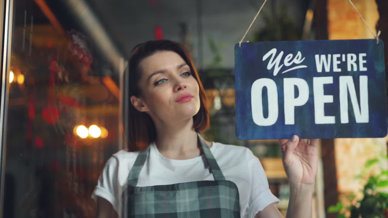 Cafe Employee Hanging Closed/Open Sign
