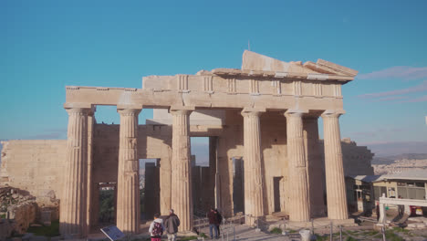 ancient ruins in greek temple in athens