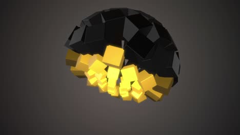 morphing cubes sphere black and orange