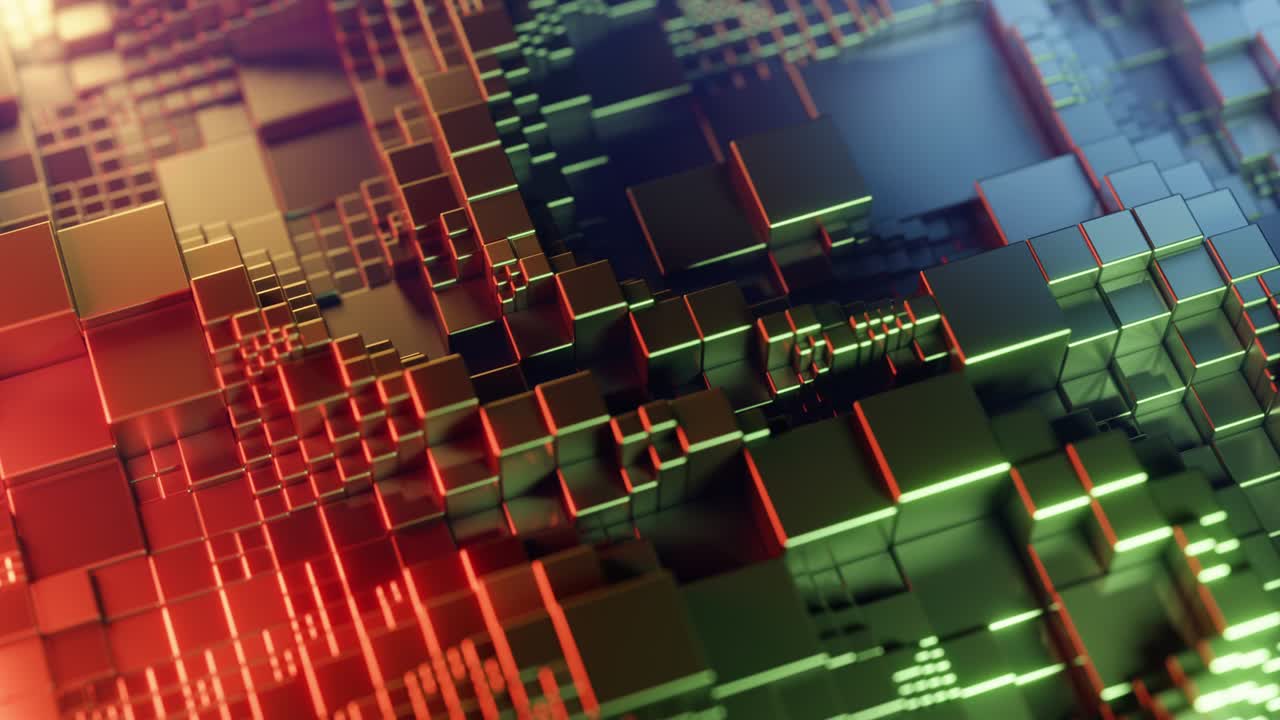 fondo abstracto con cubos de onda en movimiento. animación en bucle infinito.