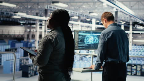 data center software developer adjusts system settings to improve ai rigs