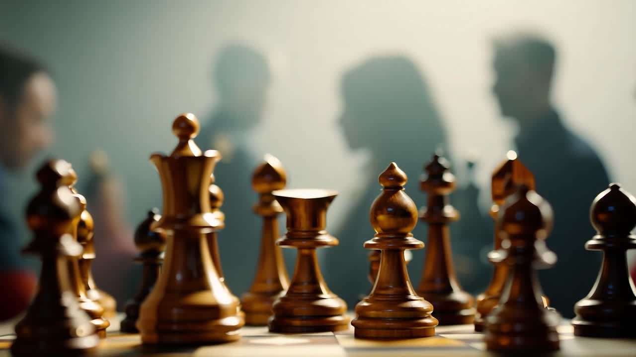 jugadores de ajedrez en un partido cercano