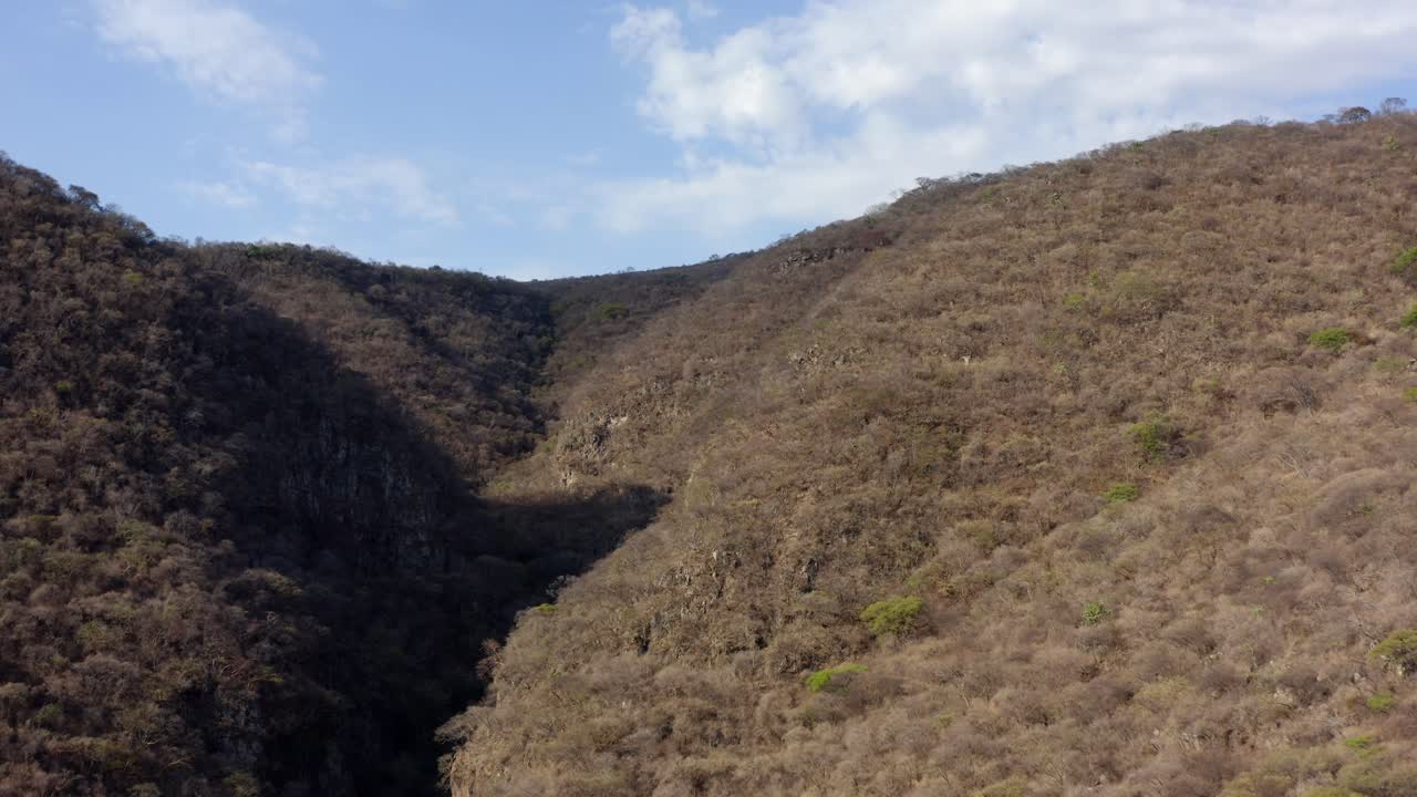 DOLLY IN OF A HILLSIDE IN THE DESERT IN NORTHERN MEXICO AT NOON