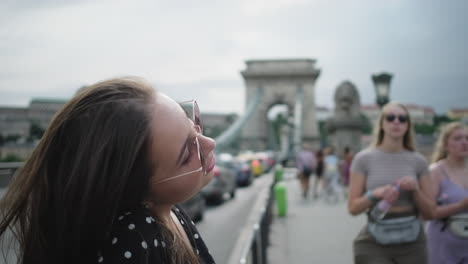 young woman enjoying a day out in budapest