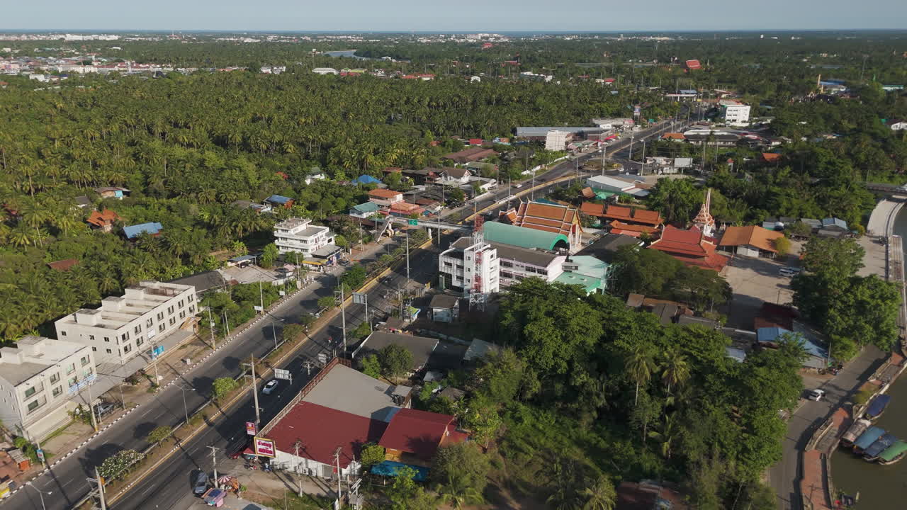 Aerial View Of Ban Prok Village In Amphawa District, Samut Songkhram Province, Thailand.