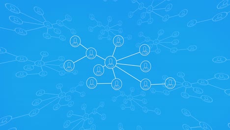 animation of network of connections over blue background