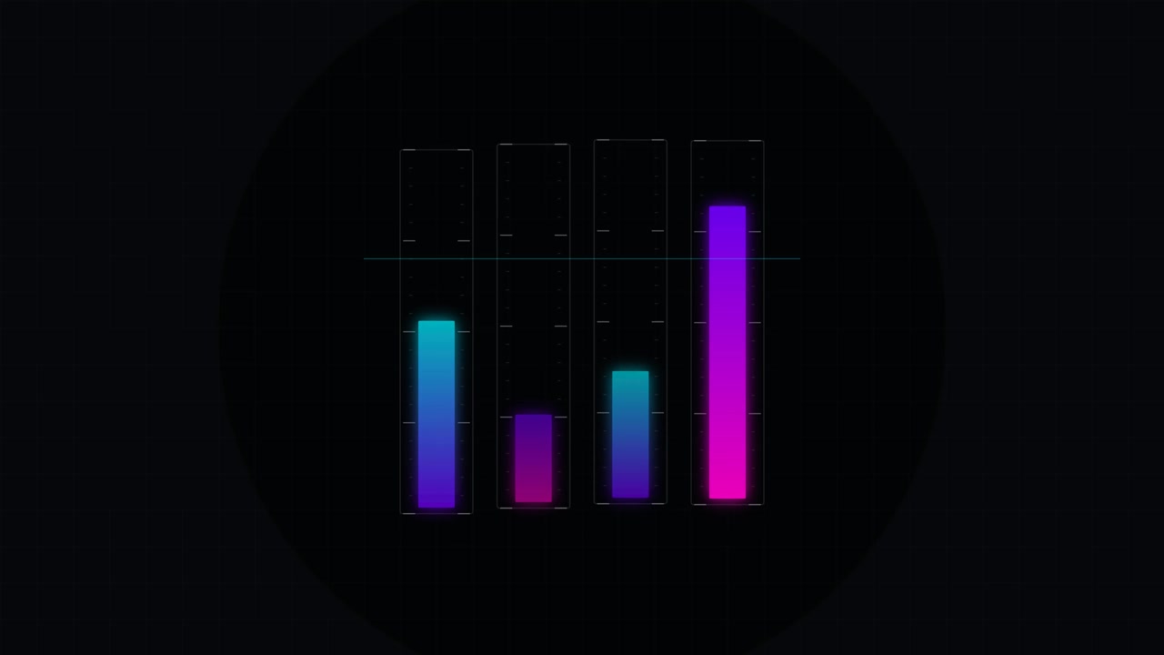 Grafico a barre digitale animato con sfumature di colore
