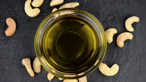 cashew oil on a rotating plate (seamless loopable)