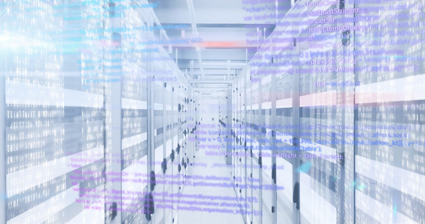 コンピューターサーバー上でのデータ処理のアニメーション