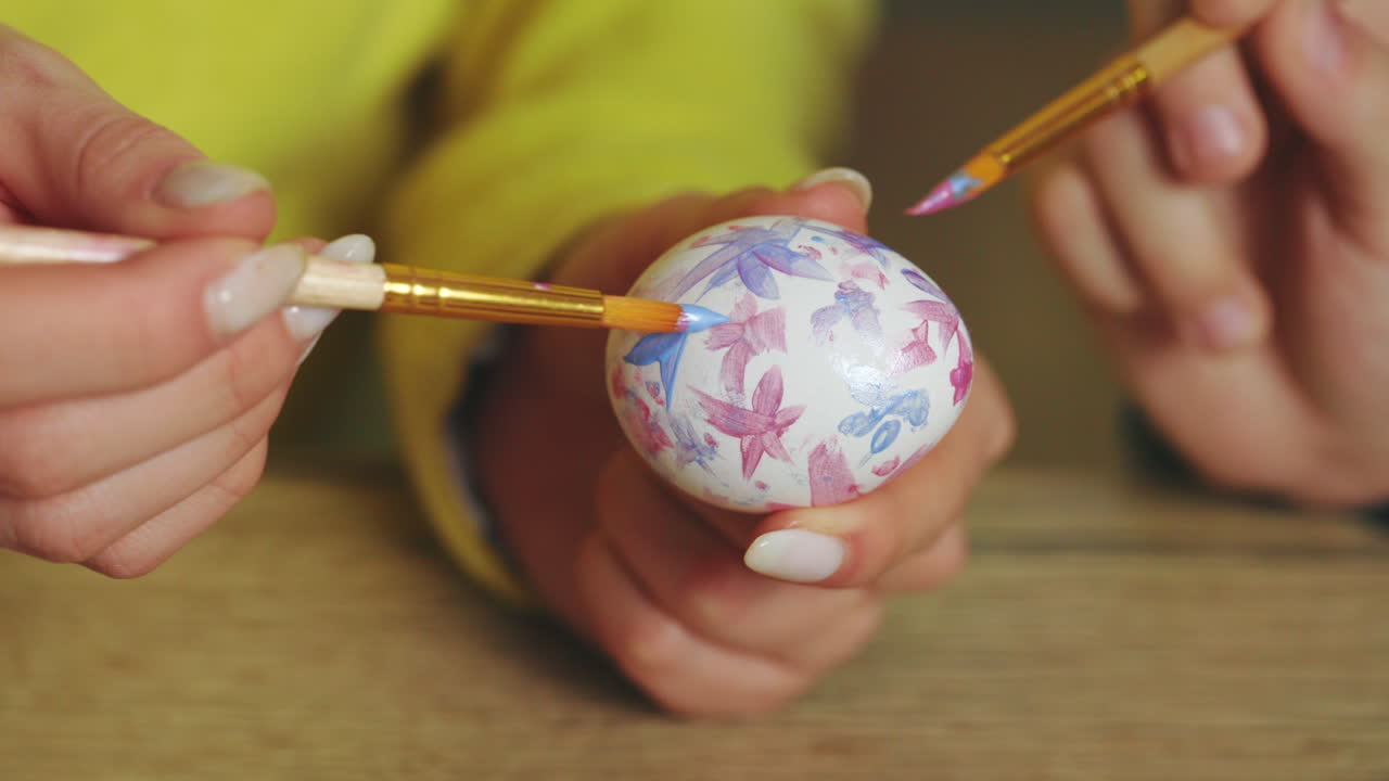 Painting Easter Eggs with Family