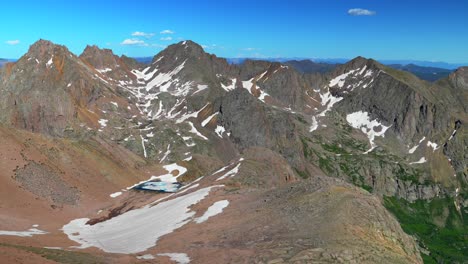 majestic alpine mountain landscape with snow and lake