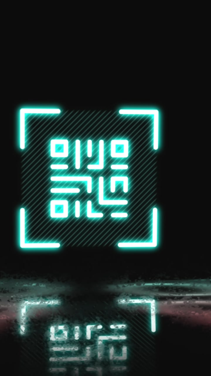 Animation of qr code over geometrical shapes