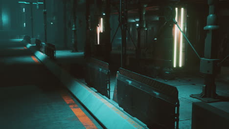 luces de neón de la ciudad futurista de ciencia ficción