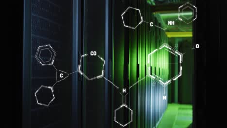 Animation-of-chemical-structures-against-computer-server-room