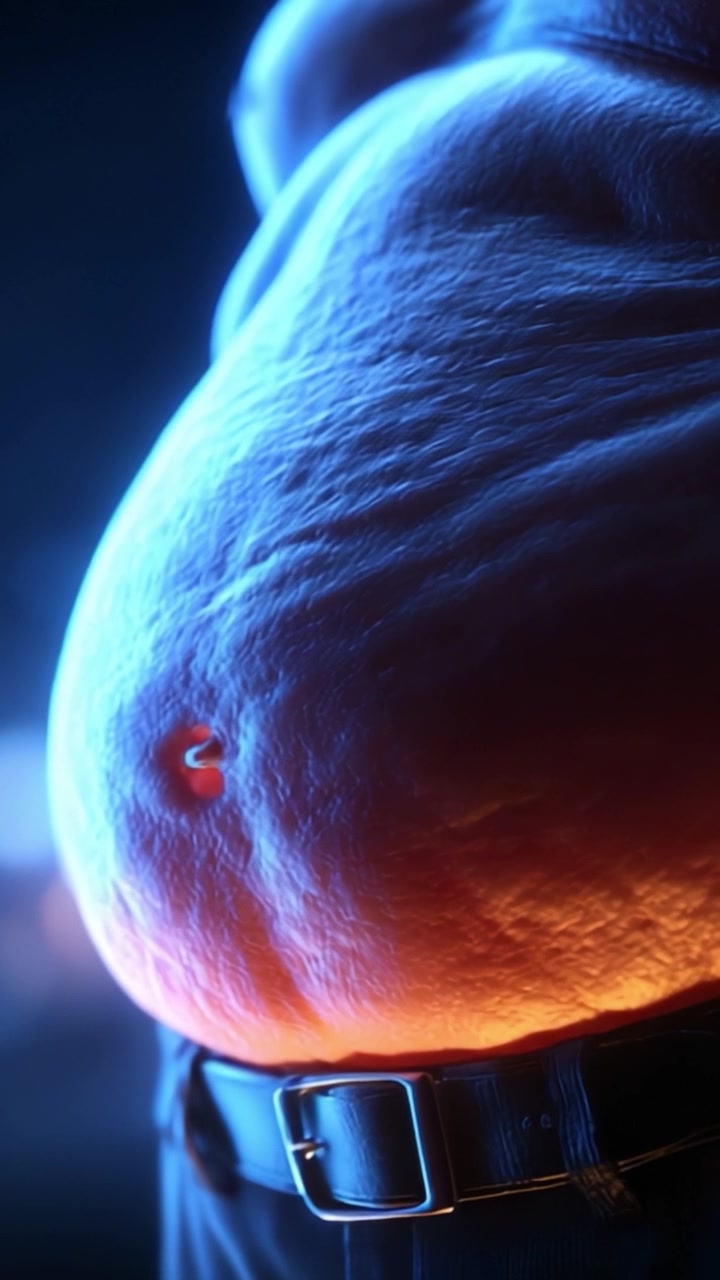 Uno sguardo ravvicinato alle texture e alle forme uniche di un addome arrotondato, che cattura il gioco di luci e ombre in una rappresentazione eterea e artistica.