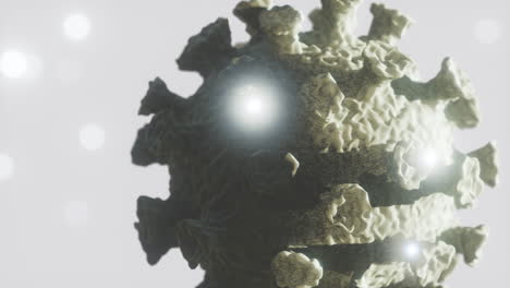 microscopic view of a infectious virus sars-cov-2 virus cell