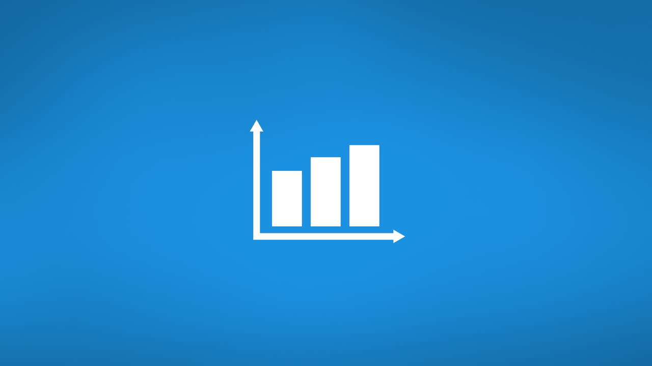 Animation of statistic graph over blue background