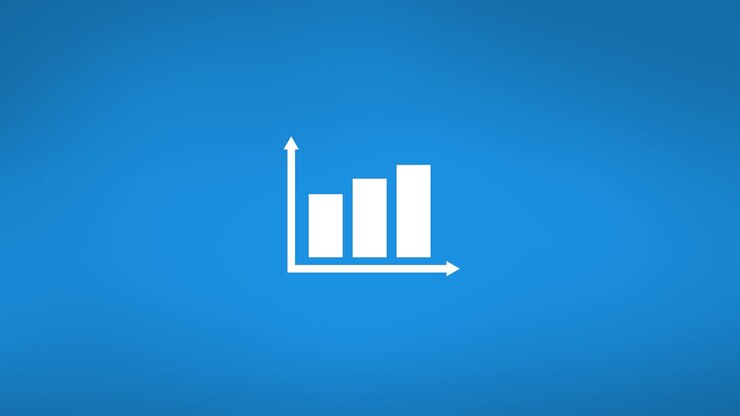 Animation of statistic graph over blue background