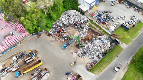 industrial estate with metal scrap and machinery