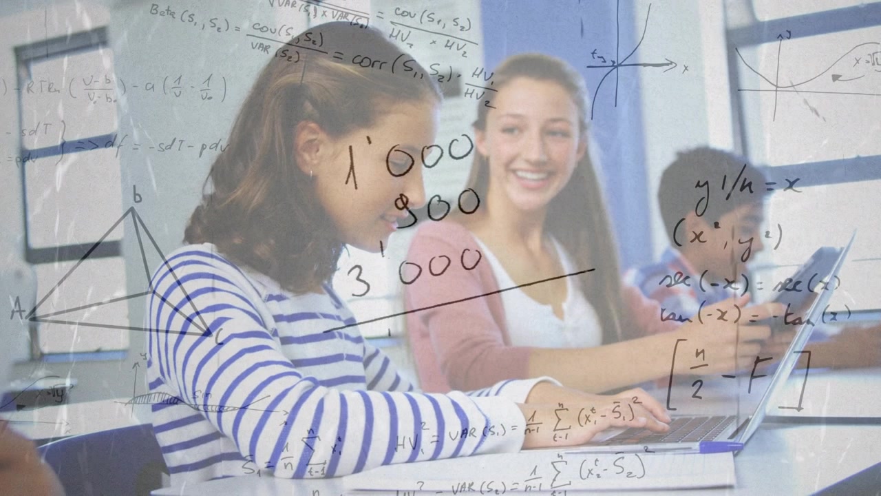 Animation of mathematical formulas over students using computers