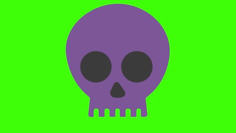 pantalla verde, icono de la fiesta, cráneo