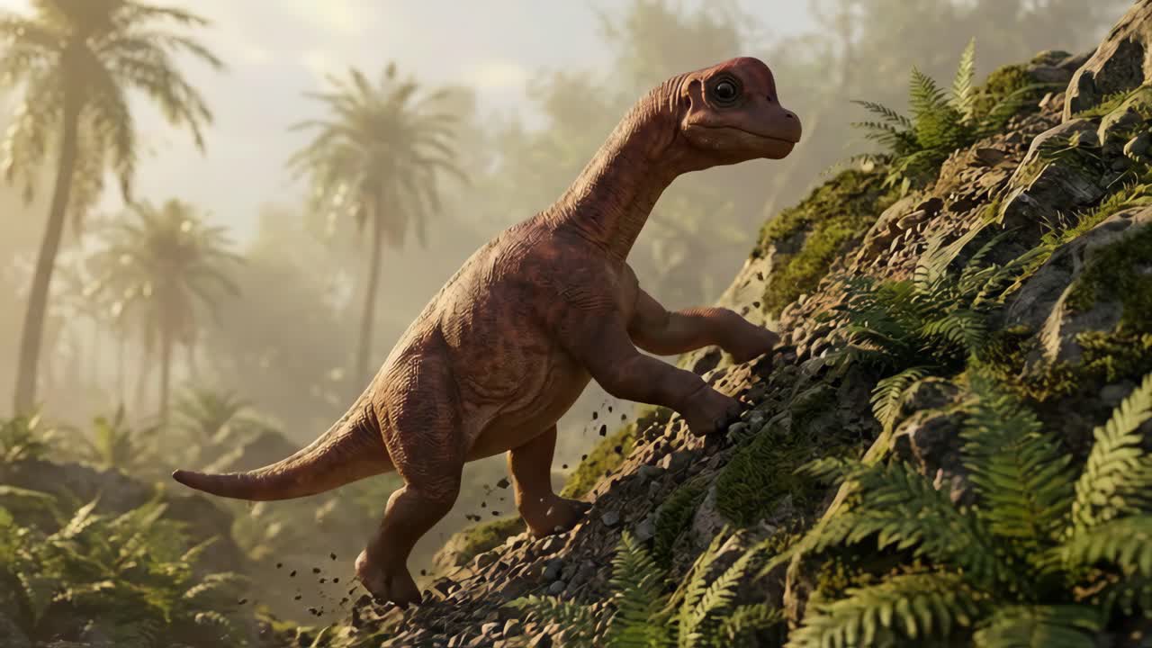 Dinosaurus i sit naturlige habitat