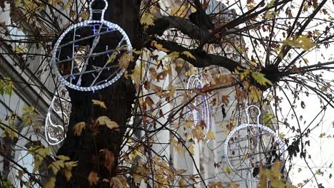 christmas bells up in the trees, london, united kingdom