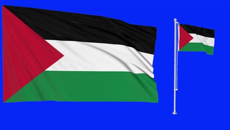 Green-Screen-Waving-Palestine-Flag-or-flagpole