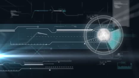 animation of data processing over scope and screen