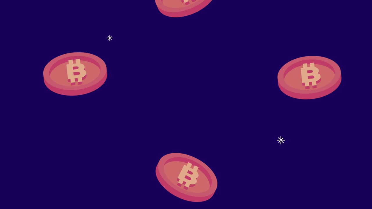 bitcoins electronic money pattern animation
