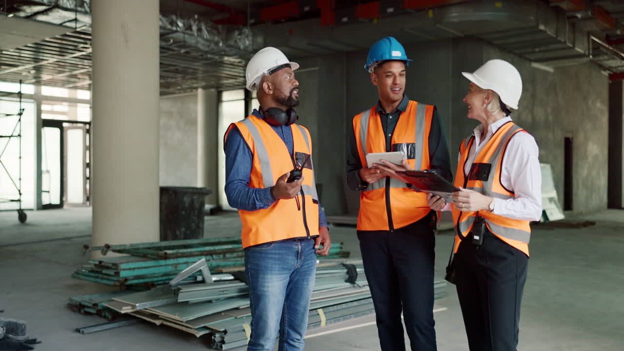 Construction workers, building engineers