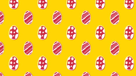 animation of moving easter eggs over yellow background