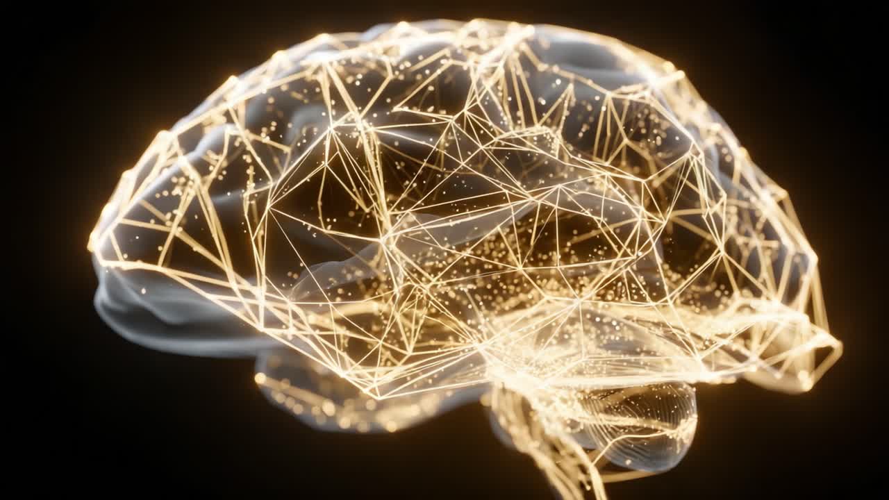 Visual Exploration of a Brain Representing Neural Connections and Cognitive Processes Through Innovative Data Visualization Techniques in a Stunning Digital Format