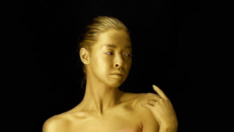 golden woman portrait