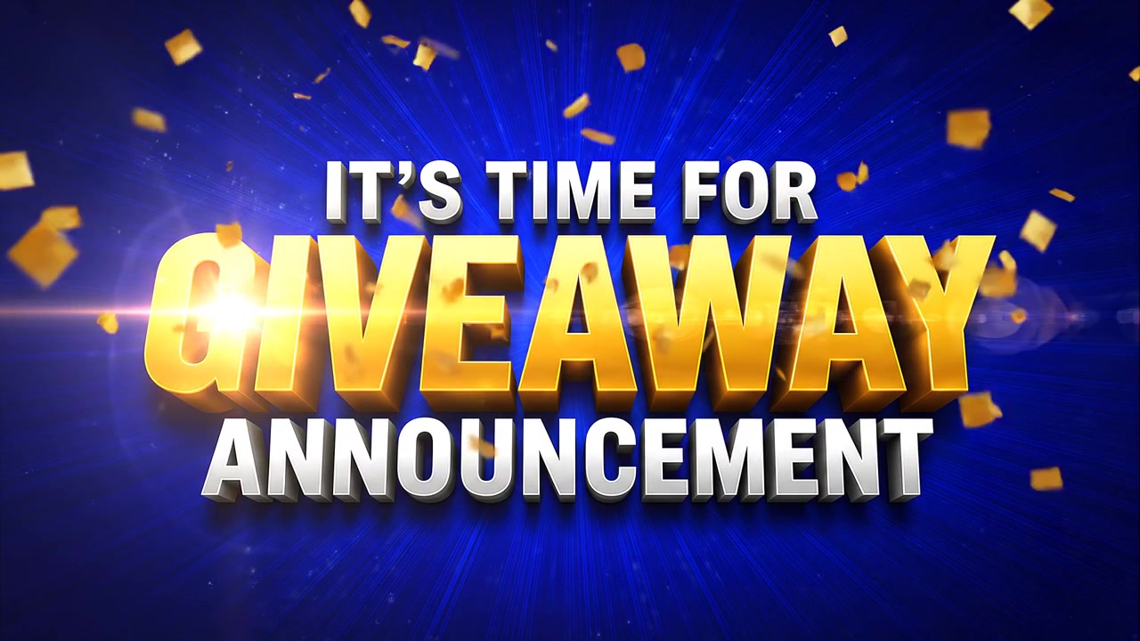 It's Time for Giveaway Announcement Motion Graphic with Falling Confetti