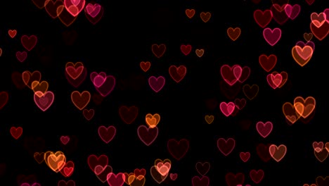corazones sobre un fondo negro