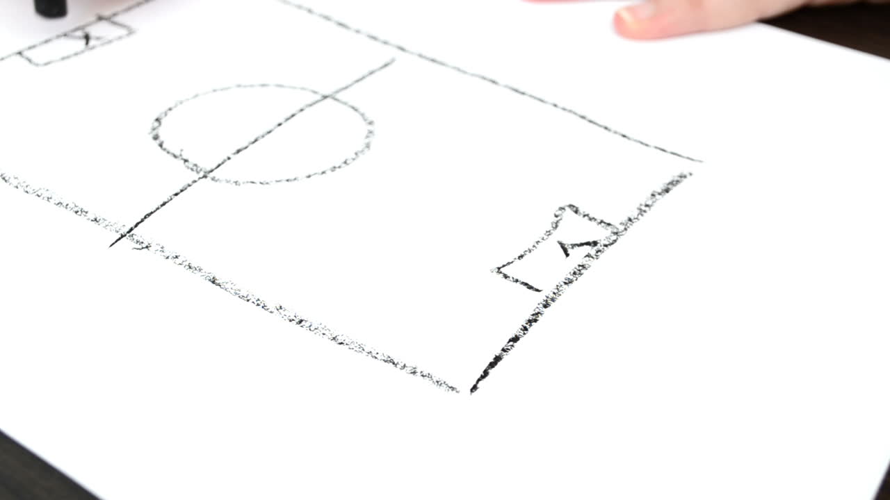 Football goal. Drawing of gate