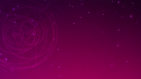 abstract geometric circle in dark space with fly glitters