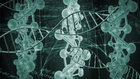 animation of data processing over dna strands