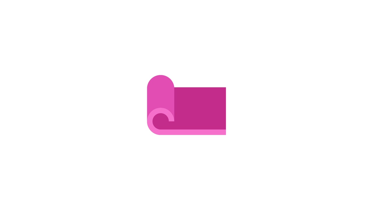 Animated Pink Yoga Mat Unrolling and Rolling Loop