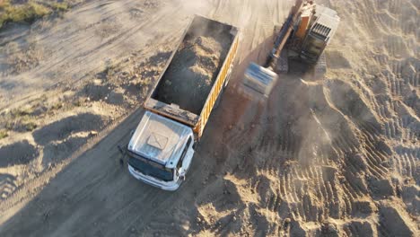 Working-Excavator-Drone-View