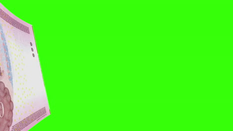 hungarian 500 forint banknote on green screen and close-up